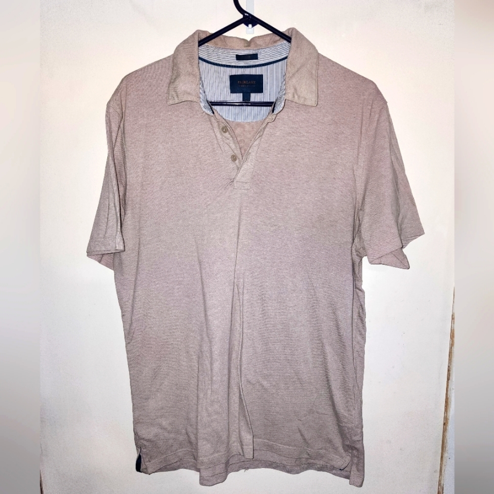 Mens Polo Sand Large Slim Fit